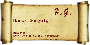 Harcz Gergely névjegykártya